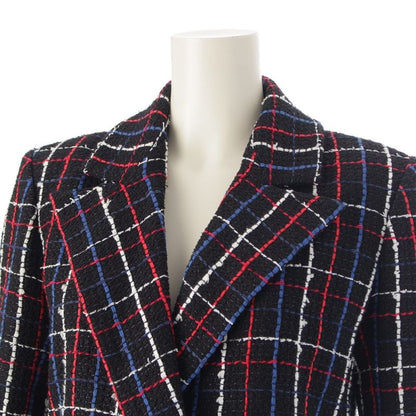 Chanel 24 Years Tweed Plaid Double Tailored Jacket P77209 Black 36