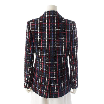 Chanel 24 Years Tweed Plaid Double Tailored Jacket P77209 Black 36