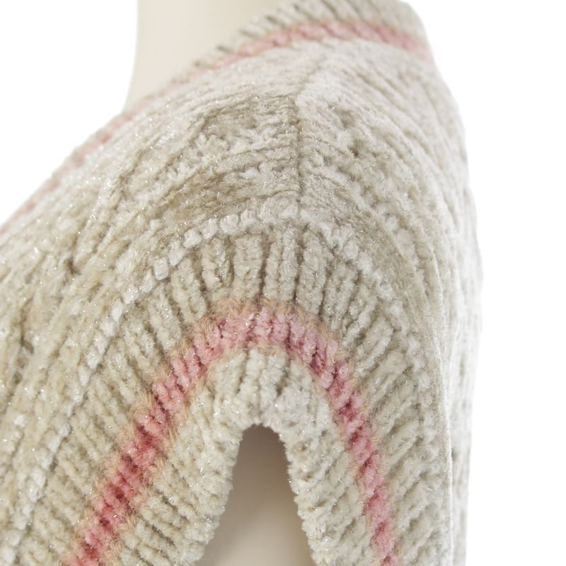 Chanel 22AW Cashmere Blend Mixed Fiber Coco Button Knit Vest P73530 Beige 38