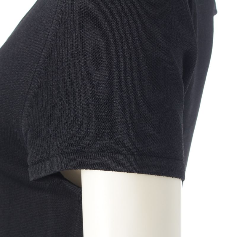 Chanel Coco Mark Viscose Short Sleeve Dress P37944 Black 36