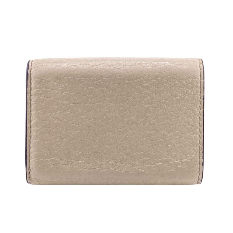 Fendi Compact Wallet Trifold Wallet Beige Ladies