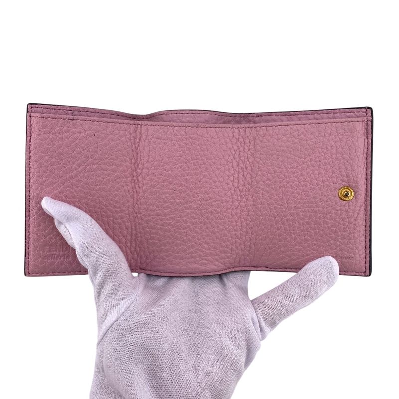 Fendi Compact Wallet Trifold Wallet Beige Ladies