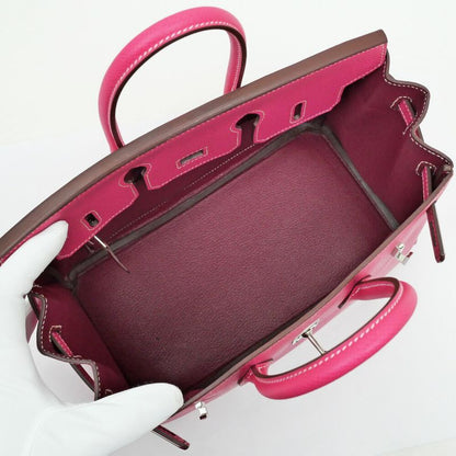 Hermes Candy Birkin 25 Epson Rose Tyrian Tosca Silver-hardware O Stamp