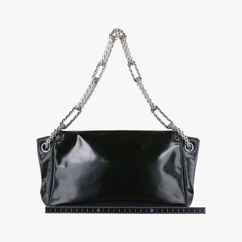 Chanel Chain Flap Black Patent A46823