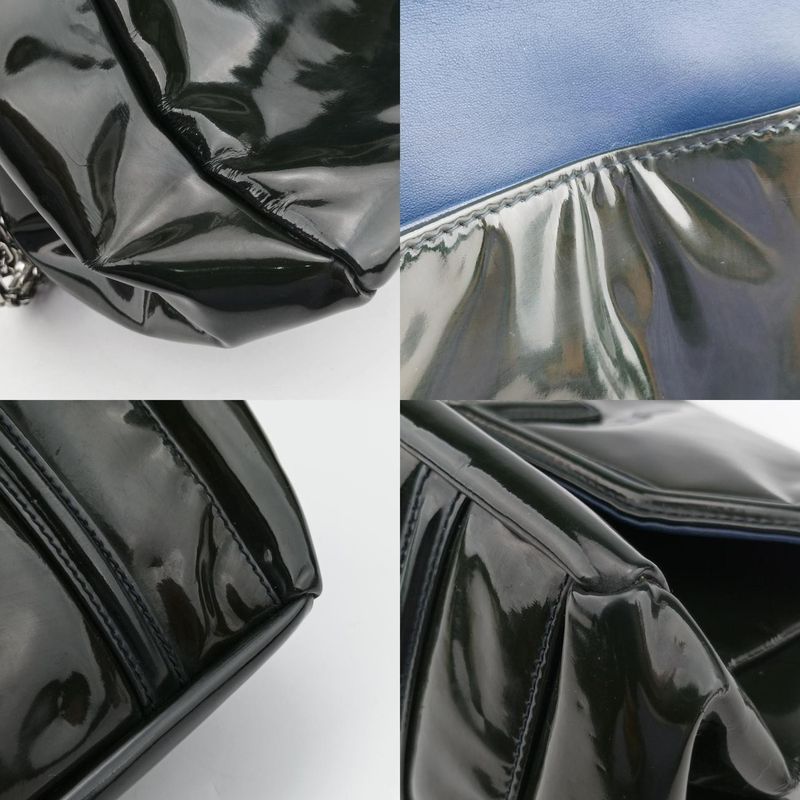 Chanel Chain Flap Black Patent A46823