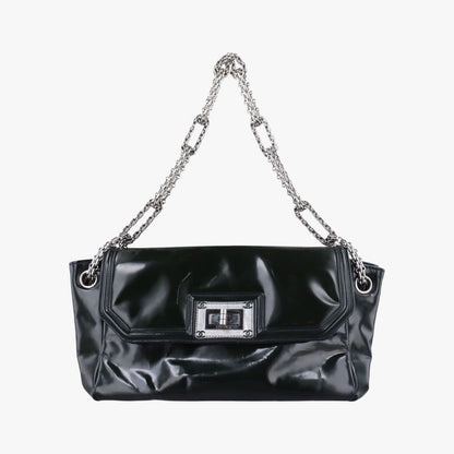 Chanel Chain Flap Black Patent A46823