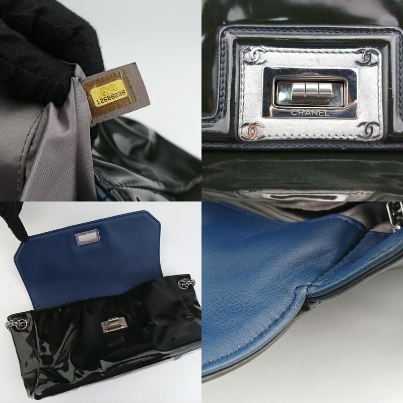 Chanel Chain Flap Black Patent A46823