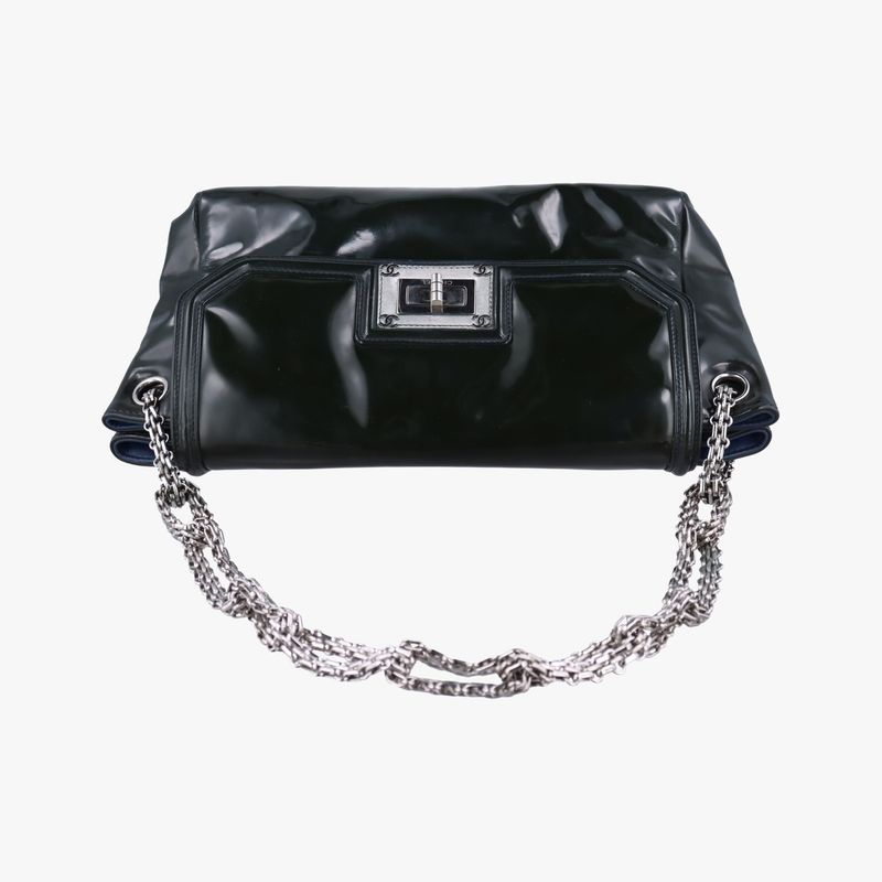 Chanel Chain Flap Black Patent A46823