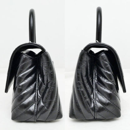 Chanel Coco Handle XS Chevron A92990 Calfskin Shoulder Bag Black Hand