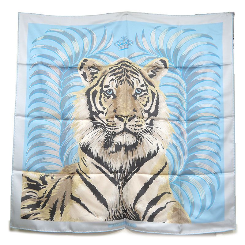 Hermes Carre 90 Double Face Tiger Royal Scarf