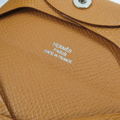 Hermes Bastia Gold Epson Coin Case X-engraved Men's Women's Unused