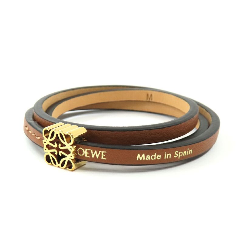 Loewe Anagram Twist Bangle M Cuff Tan X Gold J920240x17 Accessory