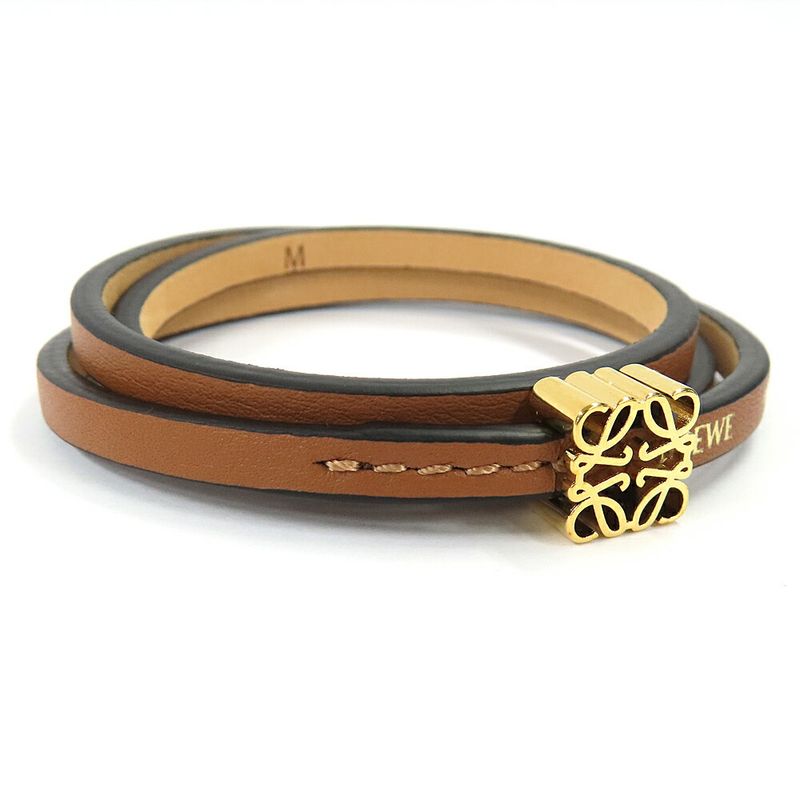 Loewe Anagram Twist Bangle M Cuff Tan X Gold J920240x17 Accessory
