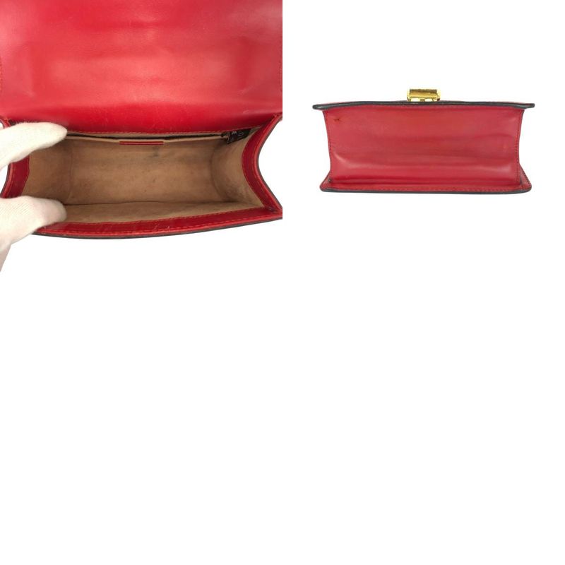 Gucci Sylvie Red Gold Hardware Leather 431666 Shoulder Bag Chain Shoulder Bag
