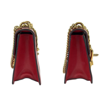 Gucci Sylvie Red Gold Hardware Leather 431666 Shoulder Bag Chain Shoulder Bag