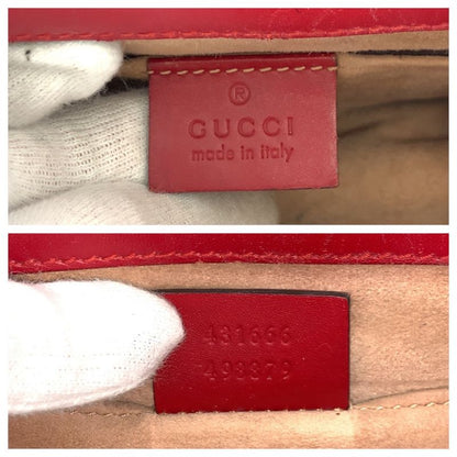 Gucci Sylvie Red Gold Hardware Leather 431666 Shoulder Bag Chain Shoulder Bag