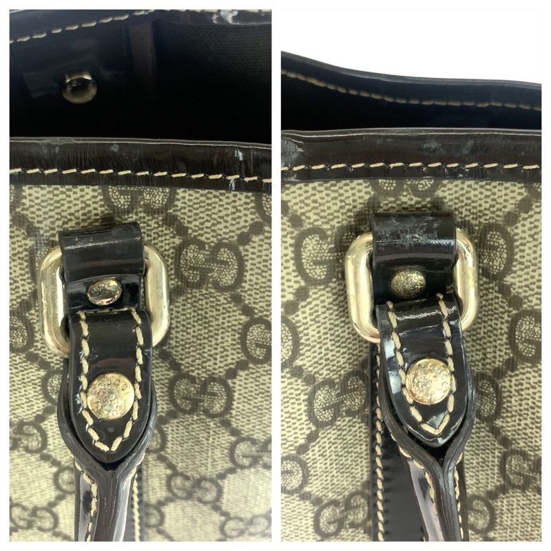Gucci Beige Brown Gold Hardware GG Supreme Canvas 197953 Tote Bag Shoulder Bag