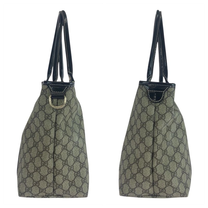 Gucci Beige Brown Gold Hardware GG Supreme Canvas 197953 Tote Bag Shoulder Bag
