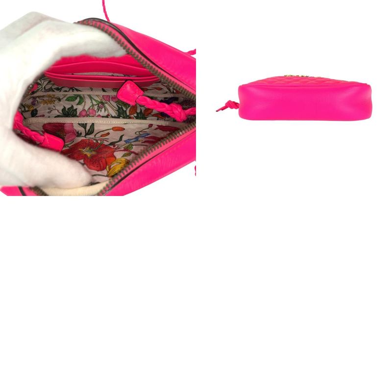 Gucci Horsebit Interlocking Pink Silver Gold Hardware Leather 534950 Shoulder