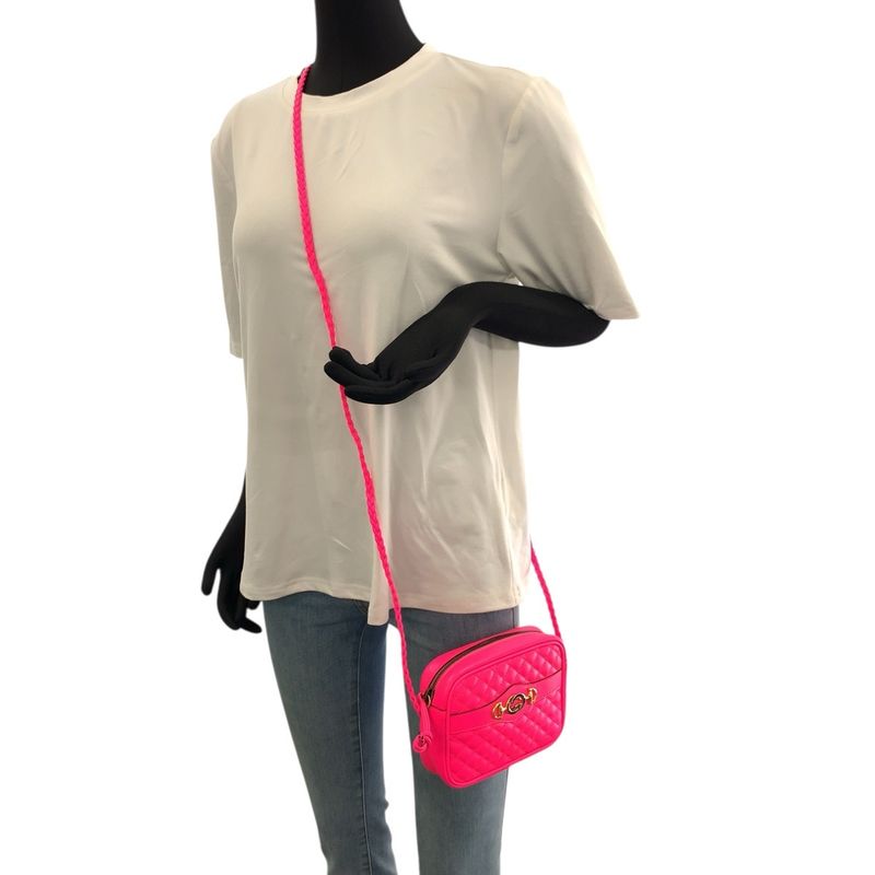 Gucci Horsebit Interlocking Pink Silver Gold Hardware Leather 534950 Shoulder