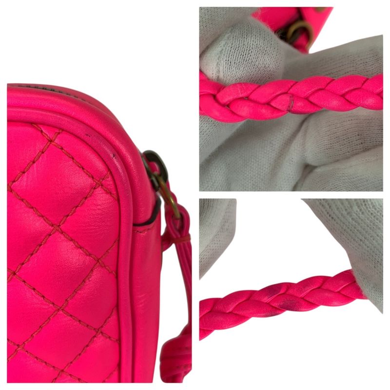 Gucci Horsebit Interlocking Pink Silver Gold Hardware Leather 534950 Shoulder