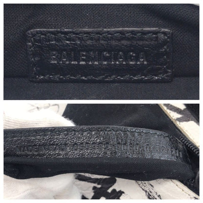 Balenciaga Graffiti Explorer White Black Leather Shoulder Bag Pochette Women's