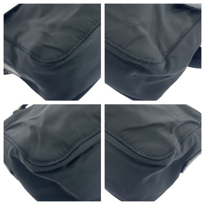 Prada Tessuto Black Gunmetal Hardware Nylon Leather Shoulder Bag Messenger