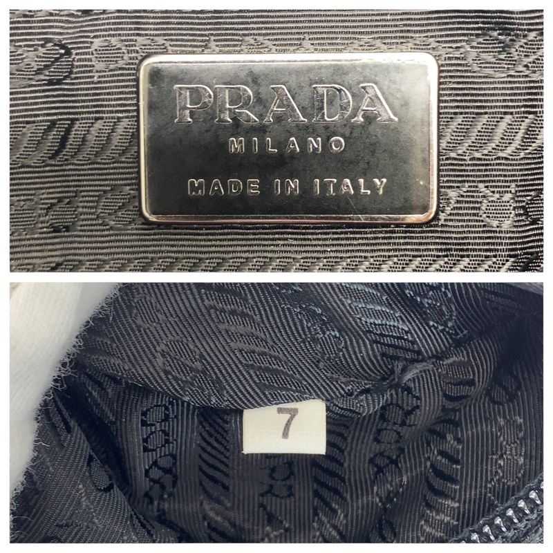 Prada Tessuto Black Gunmetal Hardware Nylon Leather Shoulder Bag Messenger Bag
