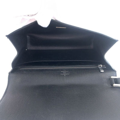 Louis Vuitton Taiga Selenga Black Silver Hardware Leather Second Bag Clutch Bag