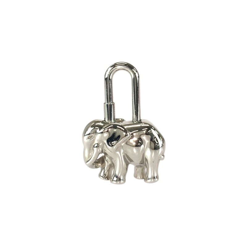 Hermes Elephant Motif Silver Metal Cadena Charm Unisex Ladies 506563