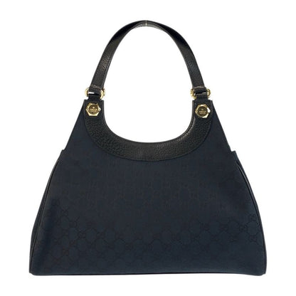 Gucci Black Gold Hardware GG Canvas Leather 154981 Shoulder Bag Tote Bag Ladies