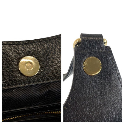Gucci Black Gold Hardware GG Canvas Leather 154981 Shoulder Bag Tote Bag Ladies