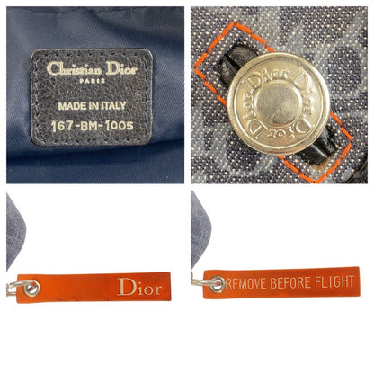 DIOR Flightline Trotter Navy Black Orange Canvas Shoulder Bag Pochette Women's
