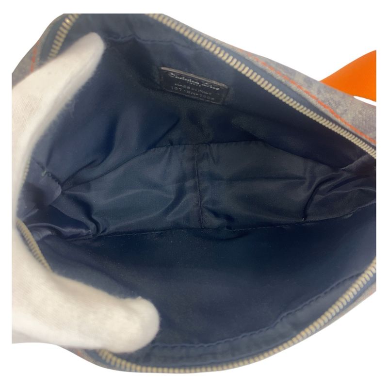DIOR Flightline Trotter Navy Black Orange Canvas Shoulder Bag Pochette Women's