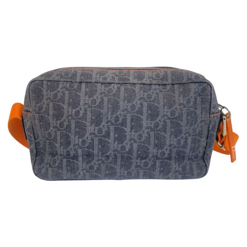 DIOR Flightline Trotter Navy Black Orange Canvas Shoulder Bag Pochette Women's