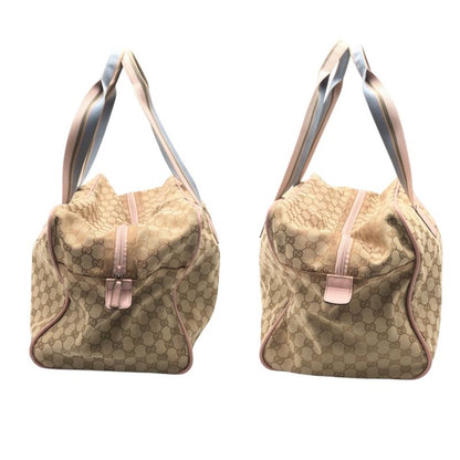 Gucci GG Pattern Brown Pink GG Canvas 153240 Boston Bag Unisex Ladies 506662