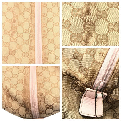 Gucci GG Pattern Brown Pink GG Canvas 153240 Boston Bag Unisex Ladies 506662