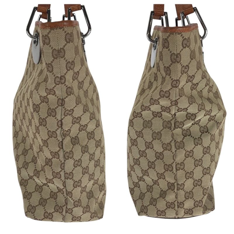 Gucci Brown Silver Hardware GG Canvas 120836 Tote Bag Shoulder Bag Ladies 506669