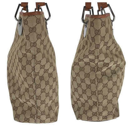 Gucci Brown Silver Hardware GG Canvas 120836 Tote Bag Shoulder Bag Ladies 506669