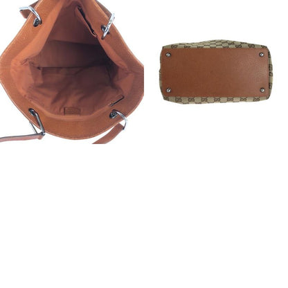 Gucci Brown Silver Hardware GG Canvas 120836 Tote Bag Shoulder Bag Ladies 506669