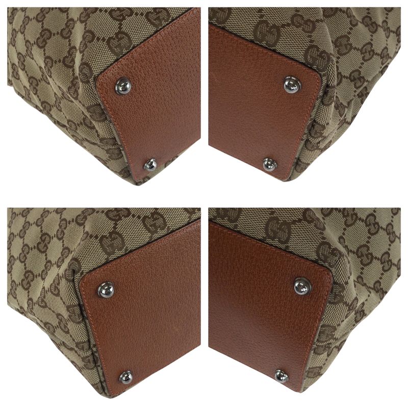 Gucci Brown Silver Hardware GG Canvas 120836 Tote Bag Shoulder Bag Ladies 506669
