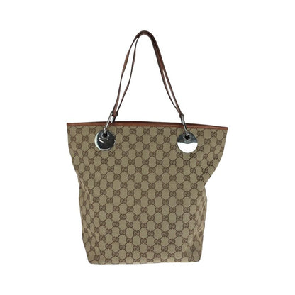 Gucci Brown Silver Hardware GG Canvas 120836 Tote Bag Shoulder Bag Ladies 506669