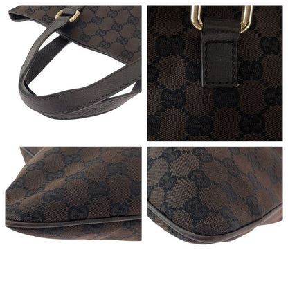 Gucci Brown Gold Hardware GG Canvas Tote Bag Handbag Men's