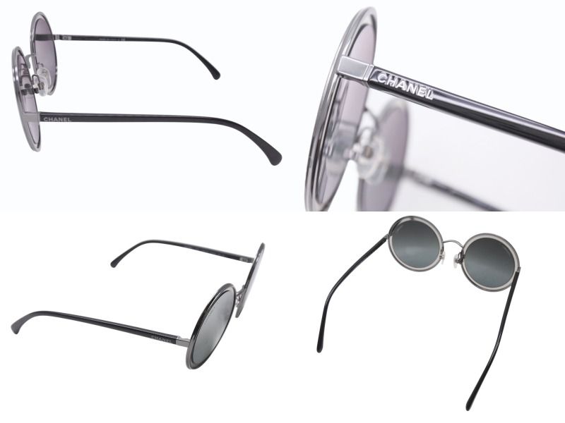Chanel Sunglasses Resin Acetate Metal Black Mirror Eyewear — view 8
