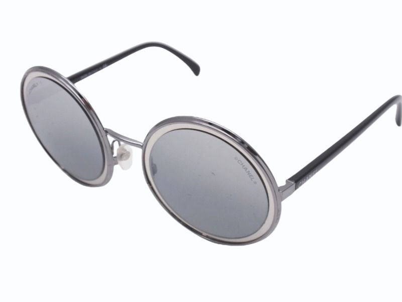 Chanel Sunglasses Resin Acetate Metal Black Mirror Eyewear — view 3
