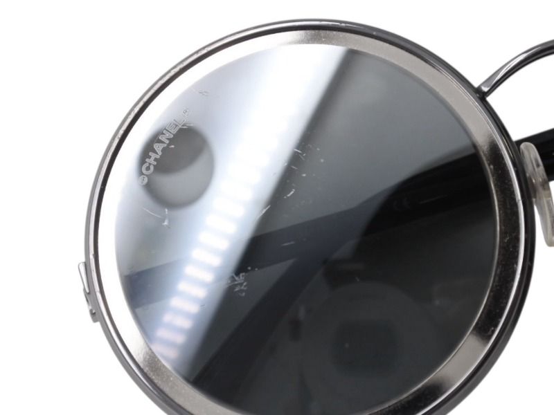 Chanel Sunglasses Resin Acetate Metal Black Mirror Eyewear — view 6