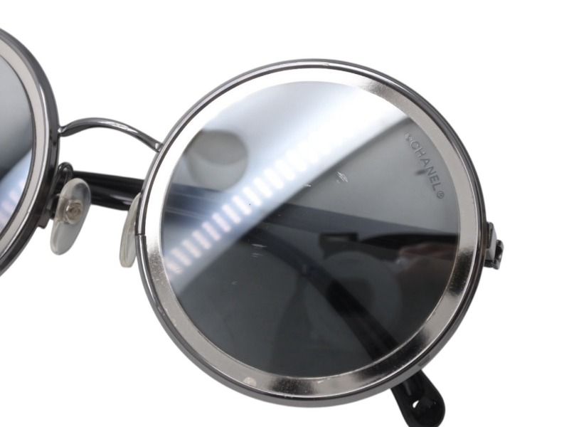 Chanel Sunglasses Resin Acetate Metal Black Mirror Eyewear — view 5