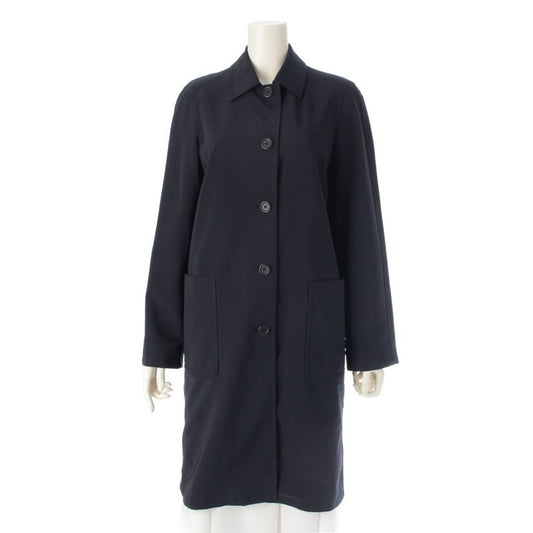 Prada Long Stainless Steel Collar Coat Outer Black 40