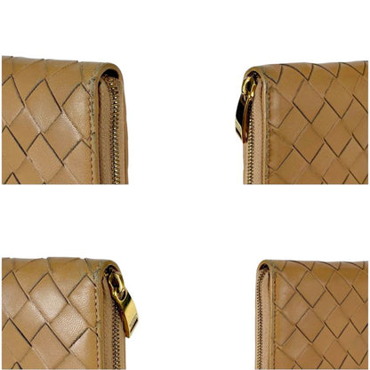 Bottega Veneta Round Zippy Long Wallet Beige Maxi Intrecciato Leather Round Zip