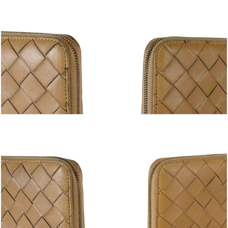 Bottega Veneta Round Zippy Long Wallet Beige Maxi Intrecciato Leather Round Zip